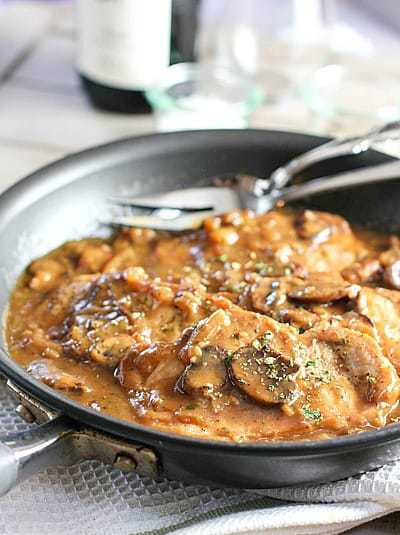 Easy One Skillet Pork Chops in Mushroom Gravy