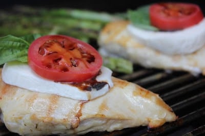 grilled chicken with mozzarella and tomato