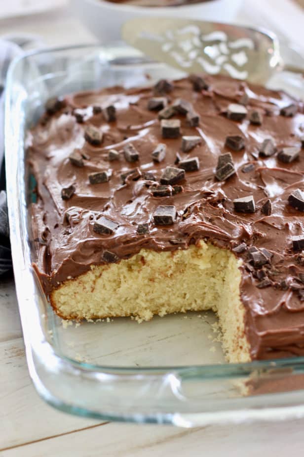 Easy Chocolate Cake {Made in a 9x9 pan}