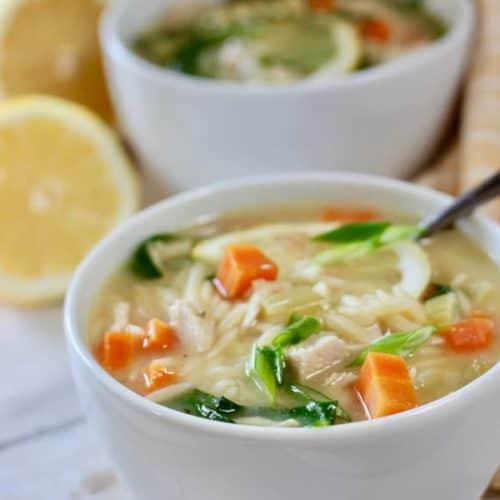 Lemon Chicken Orzo Soup - Laughing Spatula