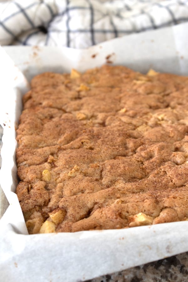 apple bars fresh out of the oven