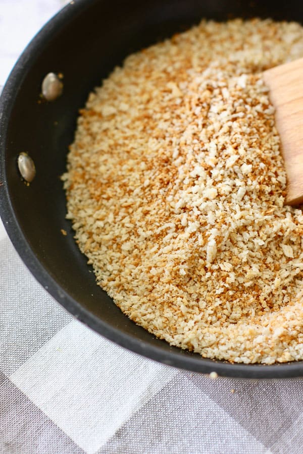 how to brown panko crumbs in a skillet
