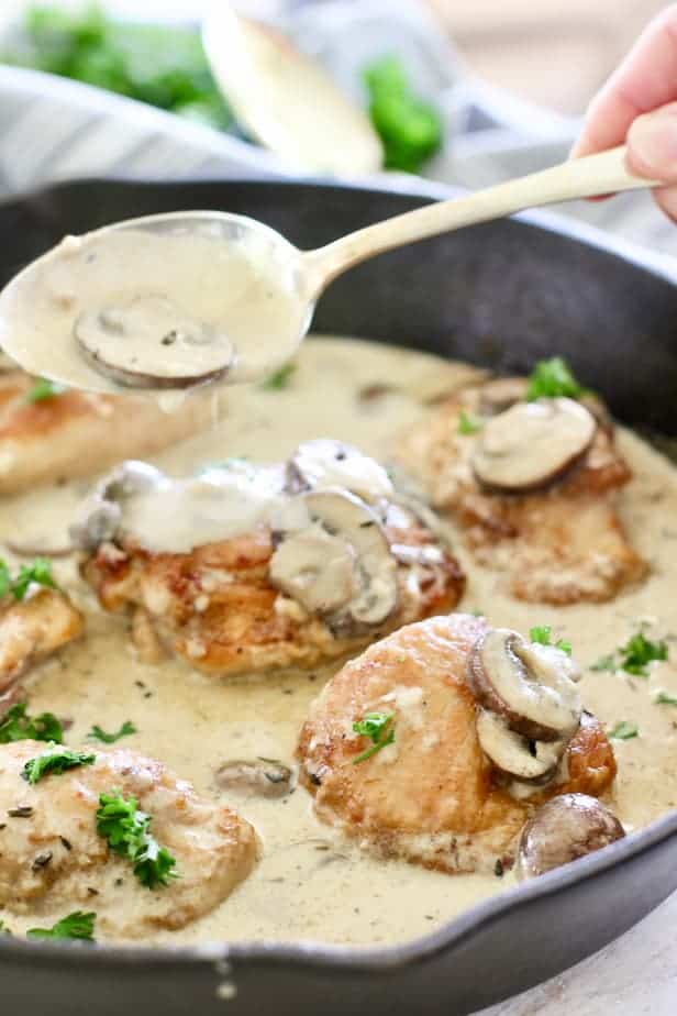 Creamy Chicken and Mushroom Skillet - Laughing Spatula