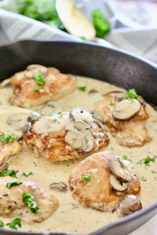 Creamy Chicken and Mushroom Skillet - Laughing Spatula