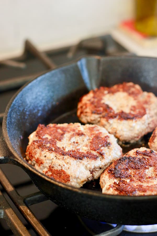 perfectly browned beef patties