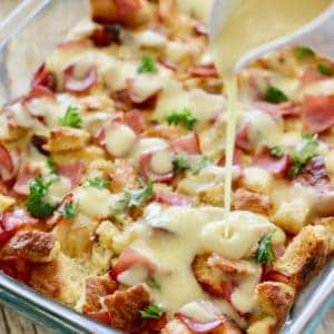 Eggs Benedict Casserole with Hollandaise