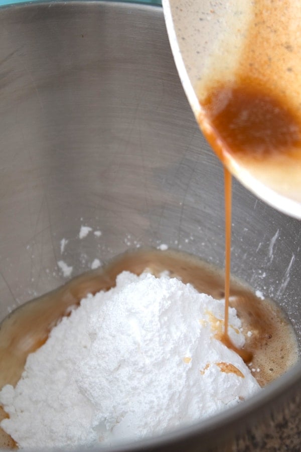 mixing frosting in stand mixer