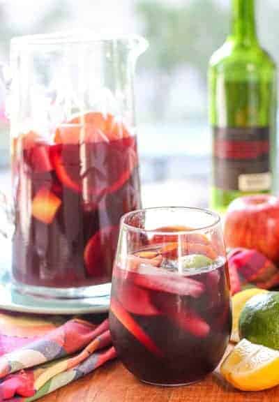 Chilled Sangria in a pitcher