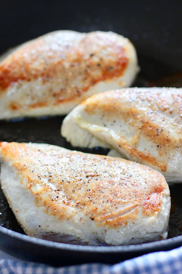perfectly seared chicken breasts