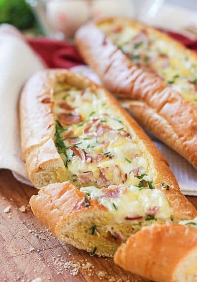 Easy egg and cheese stuffed baguettes