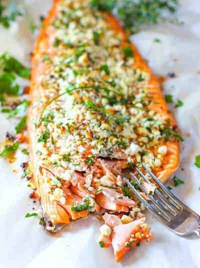 Feta and Herb Crusted Salmon