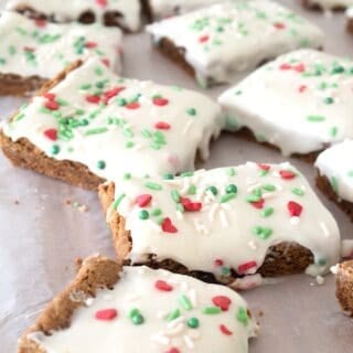 overhead view of gingerbread bars
