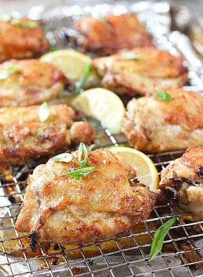 Oven Baked Crispy Chicken Thighs