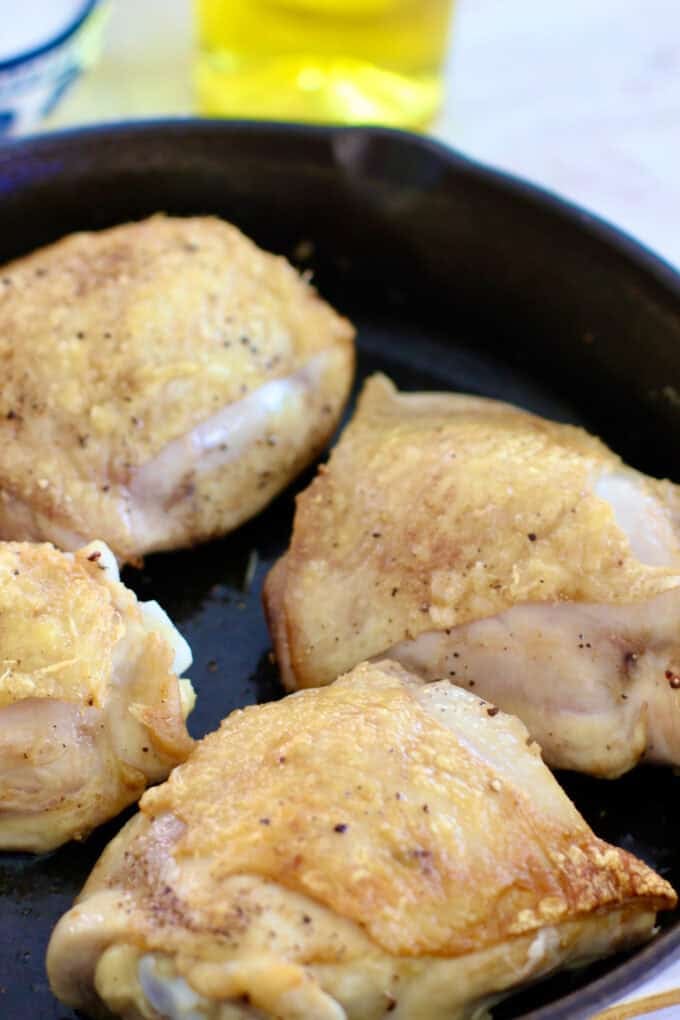 searing bone in chicken thighs