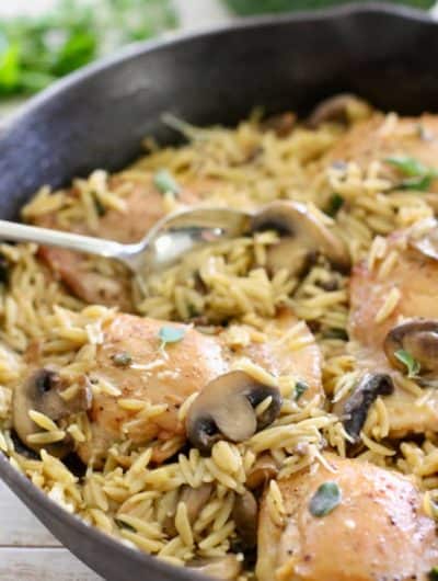 Chicken and Orzo Skillet Dinner