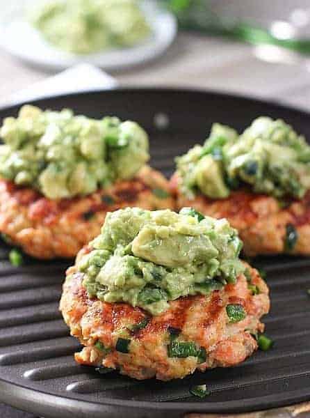 Grilled Salmon Burgers on a grill pan