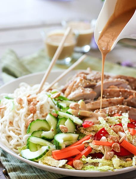 Thai Chicken and Noodle Salad with Peanut Dressing