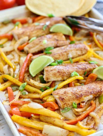 Mahi Fajita on Sheet Pan ready to serve