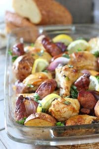 chicken and sausage with potatoes