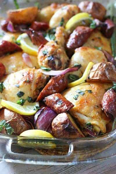 Roasted Chicken With Sausage And Potatoes