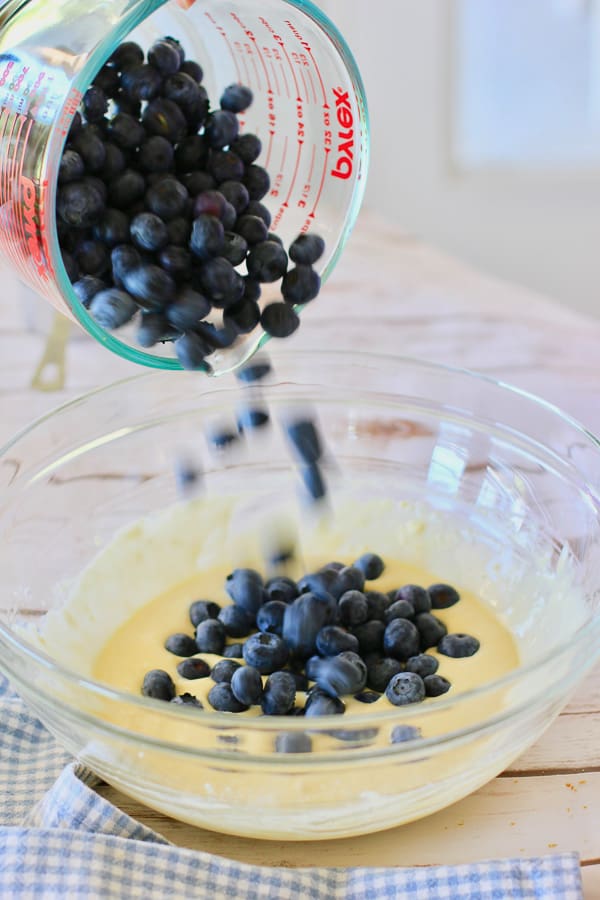 fresh blueberries into the batter