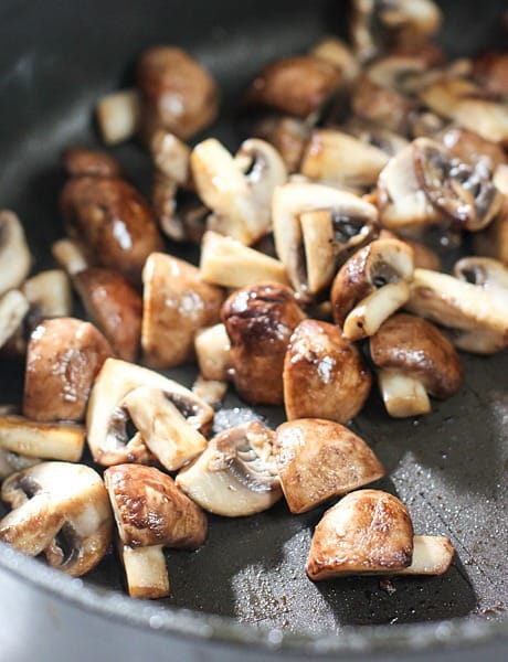 Chicken and Rice Skillet mushrooms