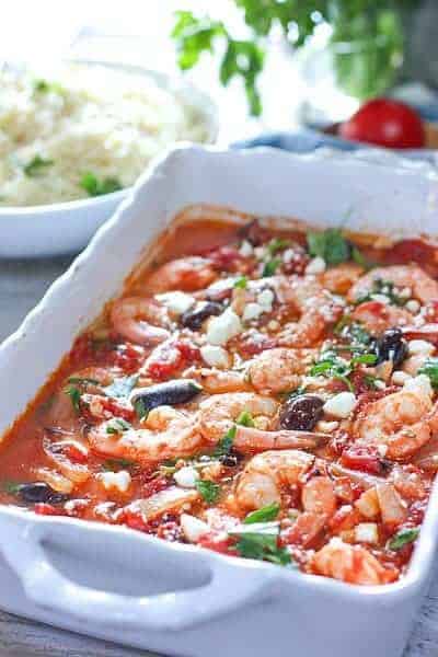 Baked Shrimp Feta and Tomatoes