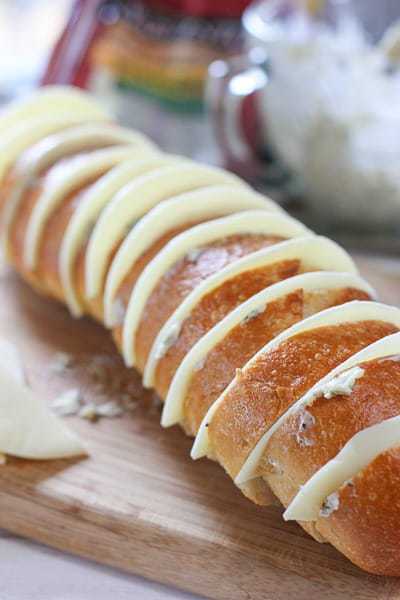 Cheesy Stuffed Garlic French Bread - Laughing Spatula