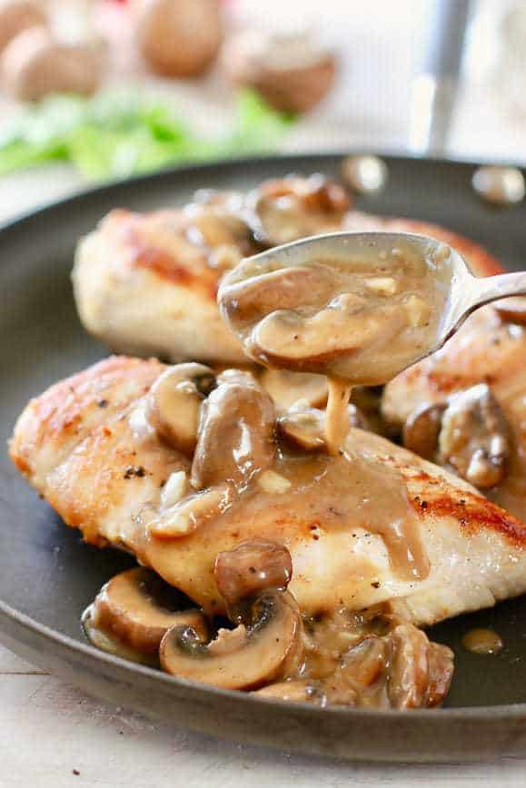 Pan Seared Chicken with Mushroom Gravy
