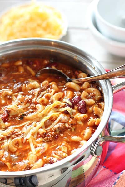 Chili mac in a pot