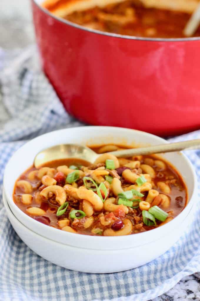 Chili Mac in a bowl