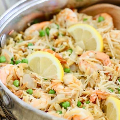 20 Minute One Pan Shrimp and Orzo Dinner - Laughing Spatula