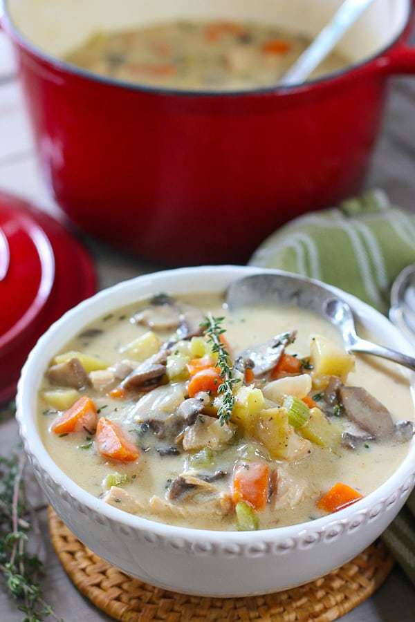 Chicken Chowder served up in a bowl