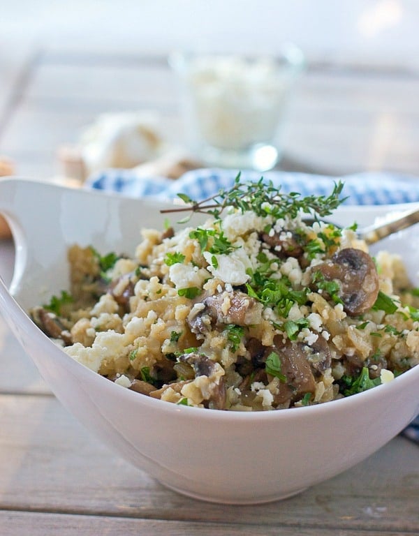 Cauliflower Rice in a white bowl