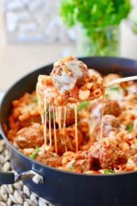 Meatball Skillet with cheese
