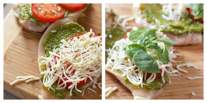 Pesto Mozzarella and Tomato Stuffed Chicken Breasts (with Video