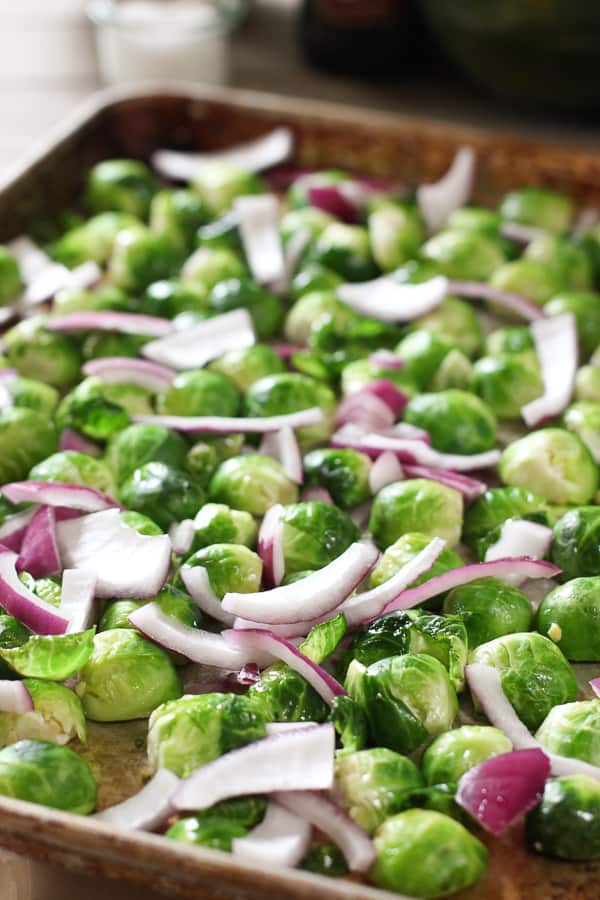 Brussel Sprouts and onion