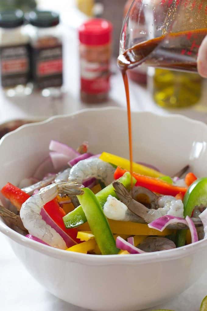 Marinade for sheet pan shrimp fajitas