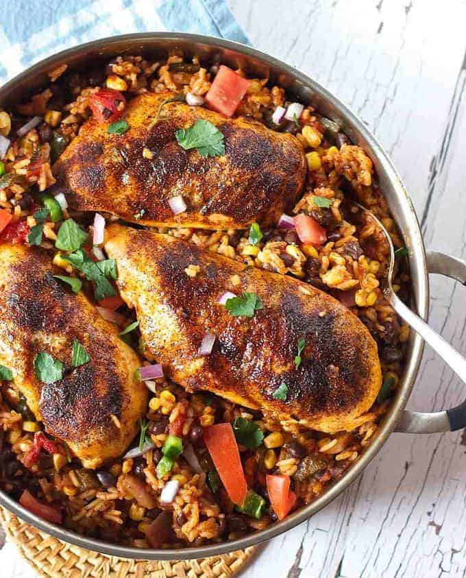 One Pan Southwest Chicken and Rice - Laughing Spatula