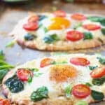 Breakfast Pizza on store bought naan bread