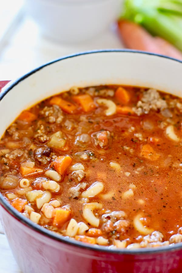 30 Minute Minestrone Soup with Sausage - Laughing Spatula