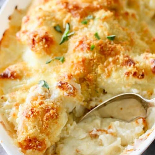 Creamy Cauliflower Au Gratin - Laughing Spatula