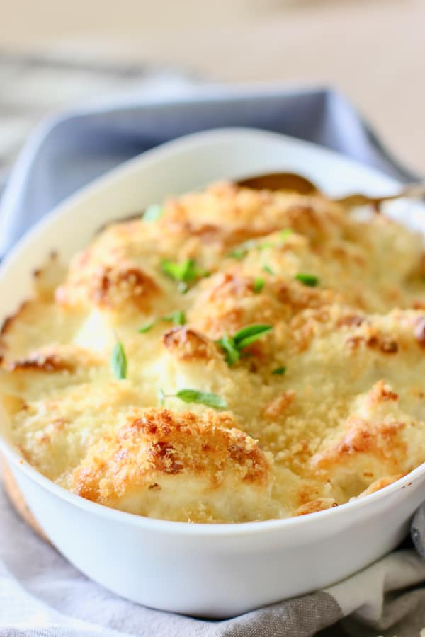 Cauliflower Au Gratin just out of the oven