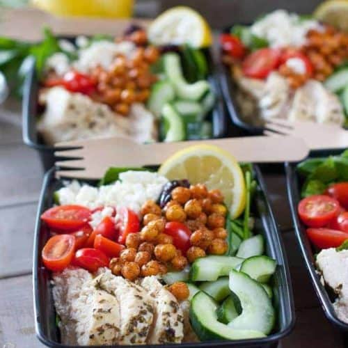 Easy Greek Salad Meal Prep Bowls - She Likes Food