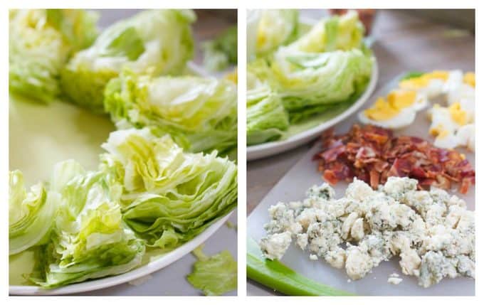 Making a wedge salad platter