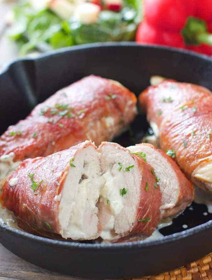 Prosciutto Wrapped Chicken Stuffed with Cream Cheese