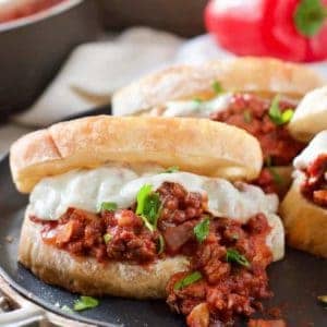 italian sloppy joe with melted cheese