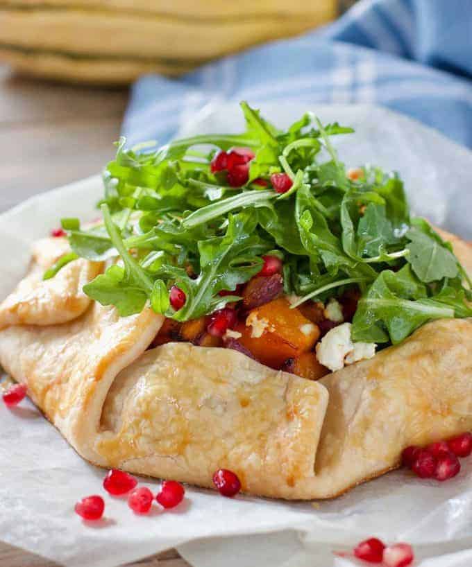 Butternut and Goat Cheese Galette on parchment