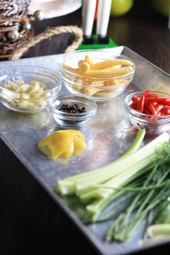 Bloody Mary Infused Vodka ingredients