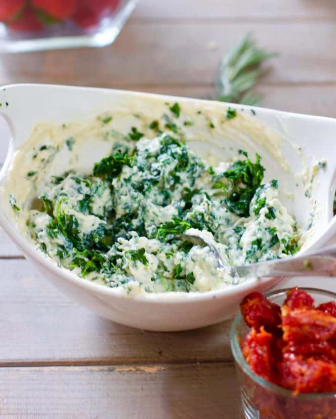 Spinach and Ricotta in a pretty bowl